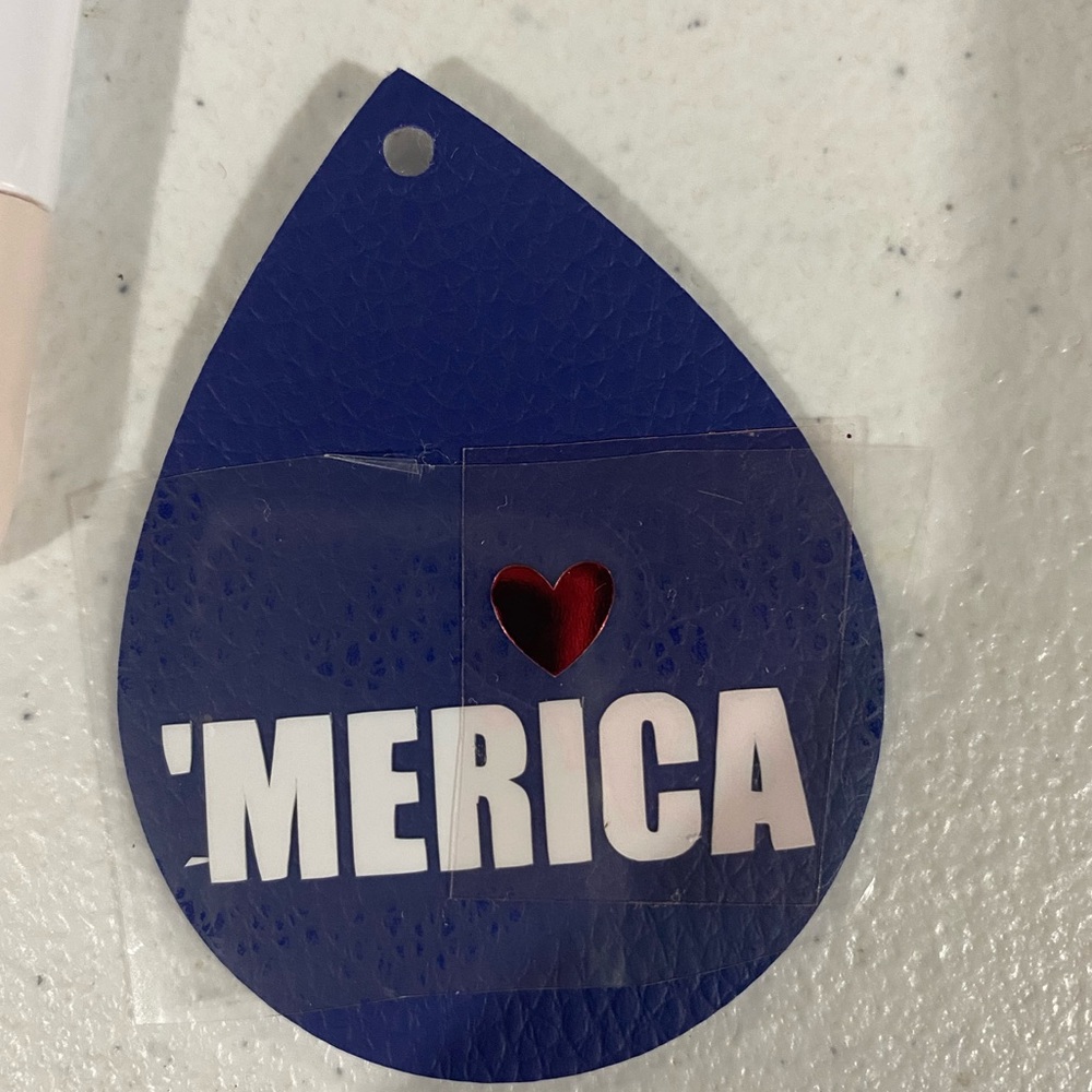 Leather earrings merica